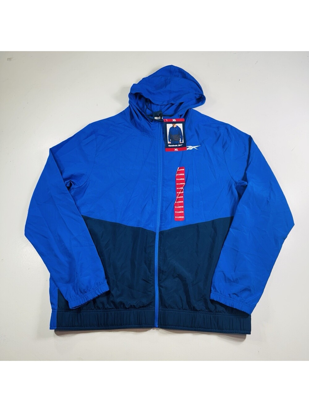 Reebok Lightweight Jacket Blue Full Zip Men’s Size XL Brand New